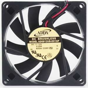 ADDA AD0812UB-D91GP 12V 0.28A 2wires Cooling Fan