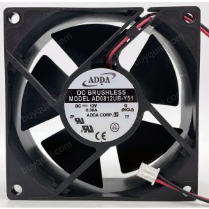 ADDA AD0812UB-Y51 12V 0.38A 2wires Cooling Fan