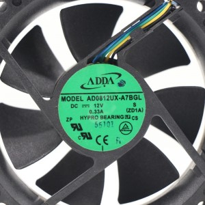 ADDA AD0812UX-A7BGL 12V 0.33A 4wires Cooling Fan