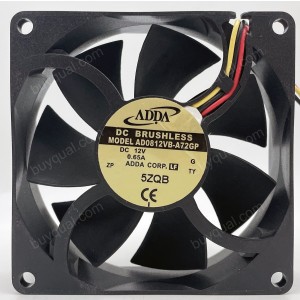 ADDA AD0812VB-A72GP 12V 0.65A 3wires Cooling Fan
