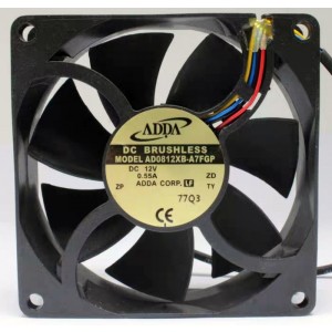ADDA AD0812XB-A7FGP 12V 0.55A 4wires Cooling Fan