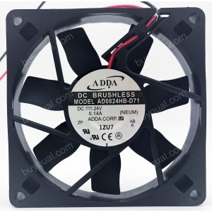 ADDA AD0824HB-D71 24V 0.14A 2wires Cooling Fan