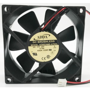 ADDA AD0824MB-A70GL 24V 0.1A 2.4W 2wires Cooling Fan - Original New