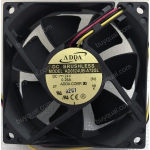 ADDA AD0824UB-A72GL 24V 0.26A 3wires Cooling Fan - New