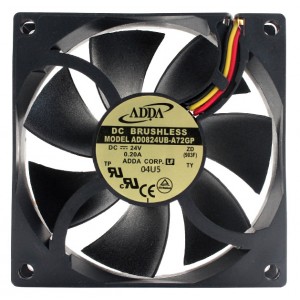 ADDA AD0824UB-A72GP 24V 0.20A 3wires Cooling Fan 