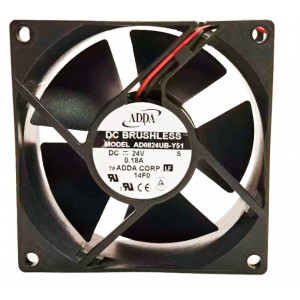 ADDA AD0824UB-Y51 24V 0.18A 2wires Cooling Fan 