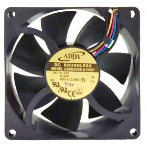 ADDA AD0824XB-A7BGP 24V 0.30A 4wires Cooling Fan