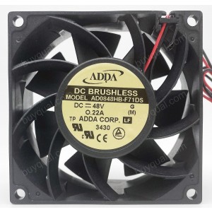 ADDA AD0848HB-F71DS 48V 0.22A 2wires Cooling Fan - New