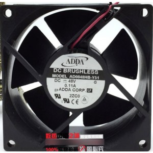 ADDA AD0848HB-Y51 48V 0.11A 2wires Cooling Fan