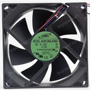 ADDA AD0912MX-A76GL 12V 0.17A 3wires Cooling Fan