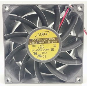 ADDA AD0912UB-F91DS 12V 1.5A 2wires Cooling Fan 