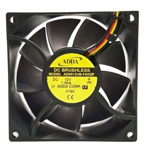 ADDA AD0912UB-F92GP 12V 1.5A 3wires Cooling Fan 