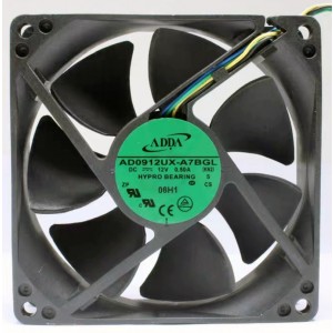 ADDA AD0912UX-A7BGL 12V 0.5A 4wires Cooling Fan