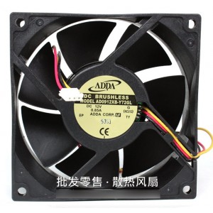 ADDA AD0912XB-Y72GL 12V 0.85A 3wires Cooling Fan