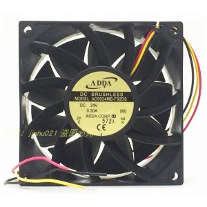 ADDA AD0924MB-F92DS 24V 0.3A  3wires Cooling Fan