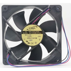 ADDA AD1212HB-A76GL 12V 0.37A 3wires Cooling Fan