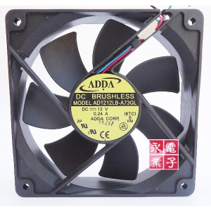 ADDA AD1212LB-A73GL 12V 0.24A 2wires Cooling Fan