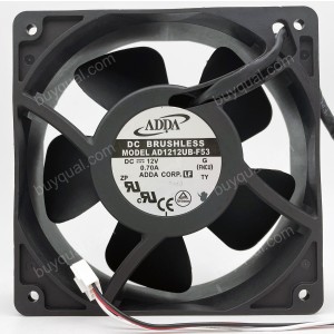 ADDA AD1212UB-F53 12V 0.70A 3wires Cooling Fan - Used/Refurbished