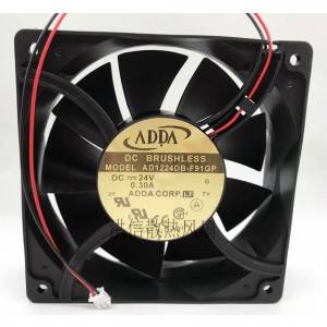 ADDA AD1224DB-F91GP AD1224DBF91GP 24V 0.30A 2wires Cooling Fan 