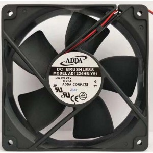 ADDA AD1224HB-Y51 24V 0.25A 2wires Cooling Fan 