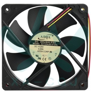 ADDA AD1224UB-A72GL 24V 0.25A 3wires Cooling Fan - New