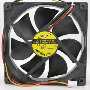 ADDA AD1224UB-A76GL 24V 0.25A 3wires Cooling Fan