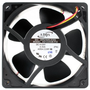 ADDA AD1224UB-F52 24V 0.4A 3wires Cooling Fan