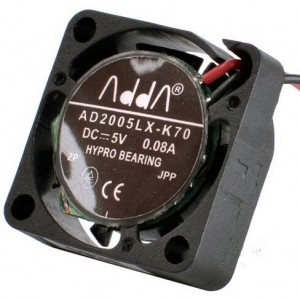 ADDA AD2005LX-K70 5V 0.08A 2 Wires Cooling Fan 