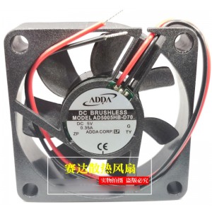 ADDA AD5005HB-D70 5V 0.35A 2wires Cooling Fan