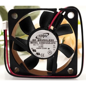 ADDA AD5012US-D70 12V 0.20A 2wires Cooling Fan 