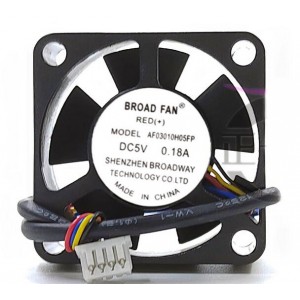 BROAO AF03010H05FP 5V 0.18A 4wires Cooling Fan