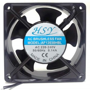 Hsy AF12038HBL 220/240V 0.14A 2wires Cooling Fan 