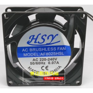 Hsy AF8025HSL 220/240V 0.09A 2wires Cooling Fan 