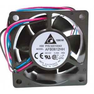 DELTA AFB0612HH -F00 -R00 12V 0.25A 2wires 3wires Cooling Fan