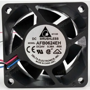 Delta AFB0624EH -R00 -F00 24V 0.36A 3wires Cooling Fan