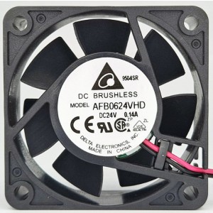 Delta AFB0624VHD -F00 24V 0.14A 2wires 3wires Cooling Fan