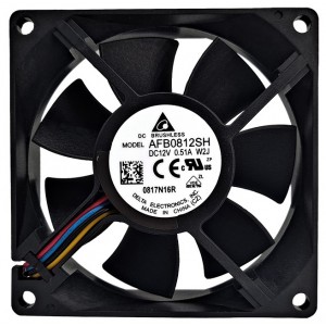 DELTA AFB0812SH-W2J 12V 0.51A 4wires Cooling Fan 