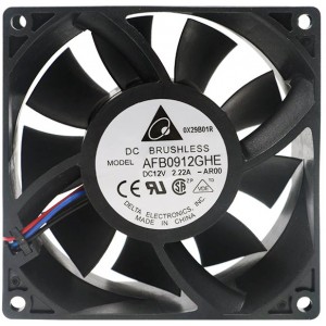 DELTA AFB0912GHE AFB0912GHE-F00 AFB0912GHE-R00 12V 2.22A 3wires Cooling Fan