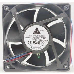DELTA AFB1212SHE 12V 1.6A 2wires 3wires Cooling Fan - Picture need
