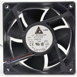 DELTA AFC1212DE 12V 1.6A 3.0A 4wires cooling fan