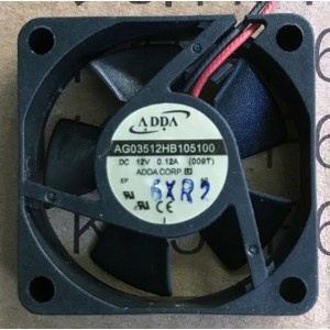 ADDA AG03512HB105100 12V 0.12A 2wires Cooling Fan