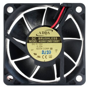 ADDA AG06012MB159001 12V 0.12A 2wires Cooling Fan 