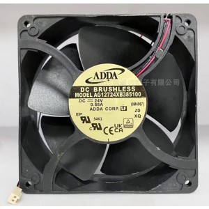 ADDA AG12724XB385100 24V 0.88A 2wires Cooling Fan
