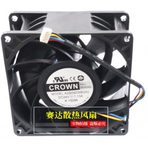 CROWN AGB09238B24U 24V 1.13A 4wires Cooling Fan