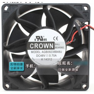 CROWN AGB09238B48U 48V 0.70A 2wires Cooling Fan 