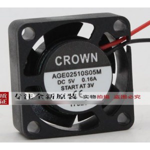 CROWN AGE02510S05M 5V 0.16A 2wires Cooling Fan 