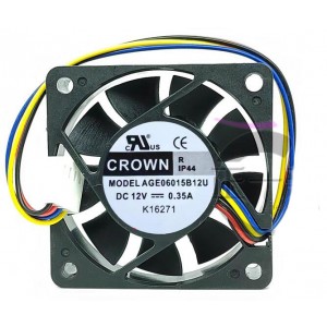 CROWN AGE06015B12U 12V 0.35A 4wires Cooling Fan