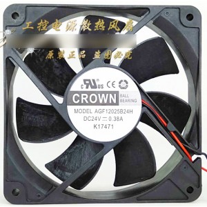 CROWN AGF12025B24H 24V 0.38A 2wires Cooling Fan 