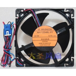 TOSHIBA AH-12548L-01 12V 0.17A 3wires Cooling Fan 