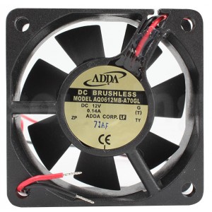 ADDA AQ0612MB-A70GL 12V 0.14A 2wires Cooling Fan 